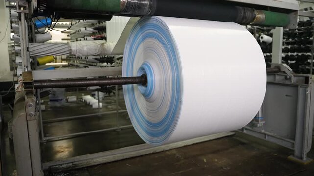 Polypropylene fabric production machine winding material