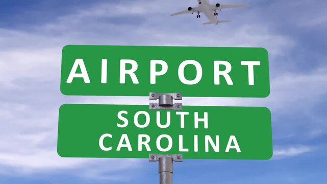 South Carolina road sign on a blue sky