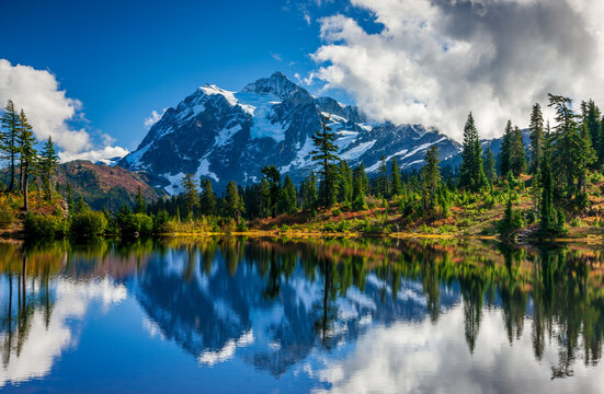 Mount Shuksan in the Cascade Mountains of Northern Washington