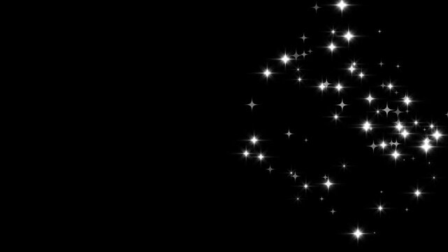 Blinking retro vector star doodles, magic particle burst, Twinkling glitter star animation on black screen background, Cinematic, magic sparkles glitter line stars, Vertical, 4k video