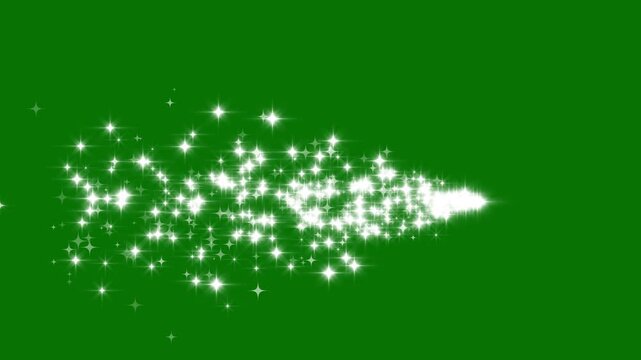 Blinking retro vector star doodles, magic particle burst, Twinkling glitter star animation on green screen background, Cinematic, magic sparkles glitter line stars, Vertical, 4k video