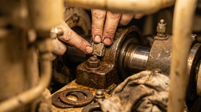 Marine propulsion bearing inspection with handheld vibration sensor during low speed shaft testing