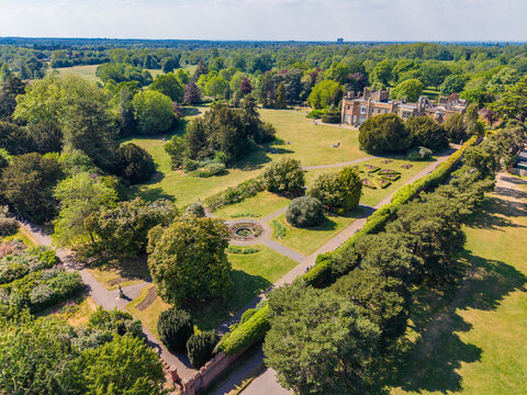 Nonsuch Park Mansion Sutton Drone View, UK