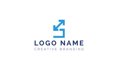 Obraz premium Abstract s letter logo with blue upward growing arrow minimalist icon design