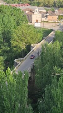 Old bridge over the Duero River on the outskirts of Roa (formerly Roa de Duero), in the Community of Castile and Le&oacute;n.