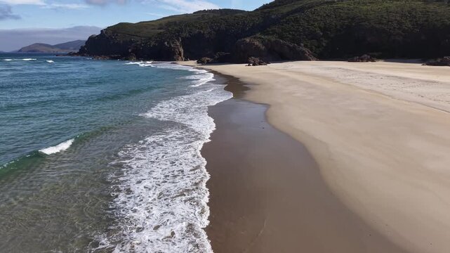 Playa do rostro beach in finisterre galicia spain