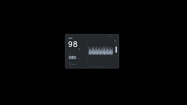 Medical SpO2 and Pulse Rate Monitor UI Element