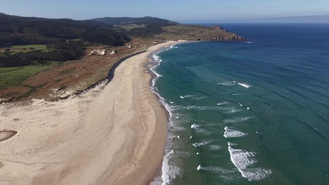 Playa do rostro beach in finisterre galicia spain