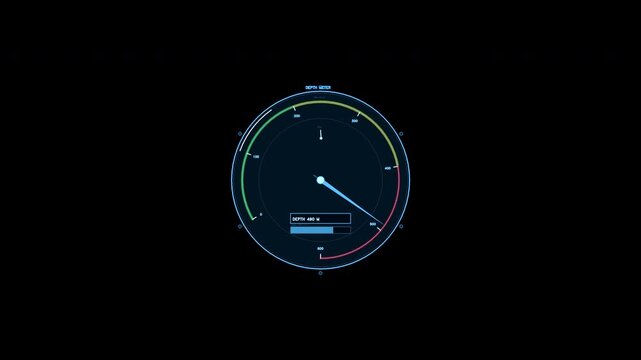 Cyan Submarine Depth Meter HUD Element