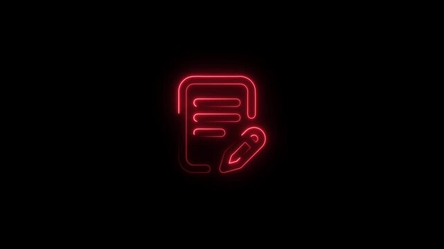 Check list icon, thin line , Documents list icon, Business Documents icon animation. tick mark, done, successful and complete. Documents icon with pen icon animation