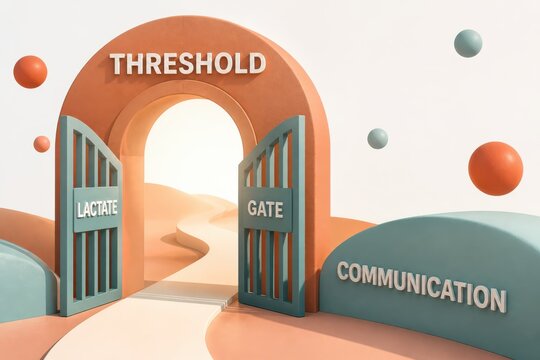 Communication gateway and threshold concept with open arch and doors in a minimal 3D business scene