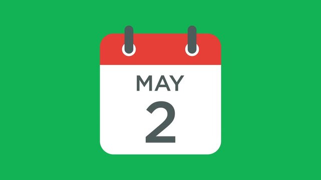 May 2 calendar icon vector