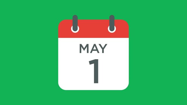 May 1 calendar icon vector