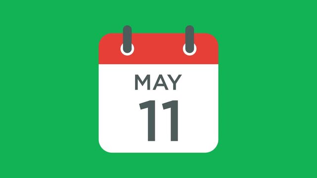 May 11 calendar icon vector