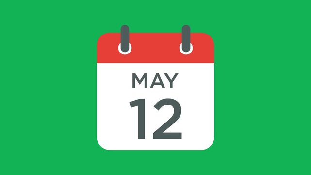 May 12 calendar icon vector