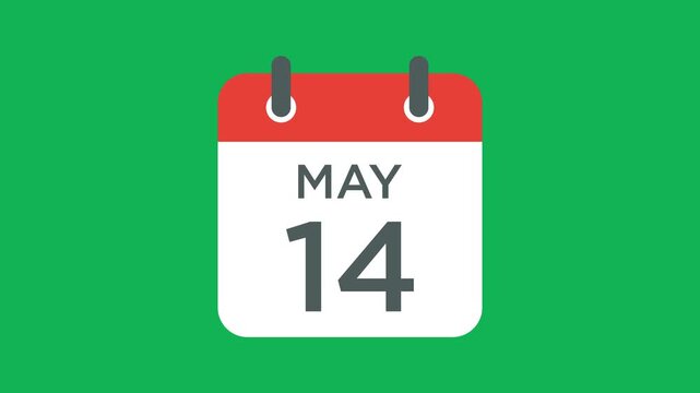 May 14 calendar icon vector