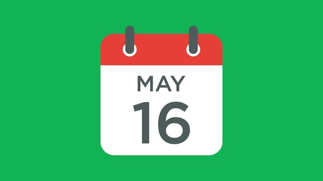 May 16 calendar icon vector