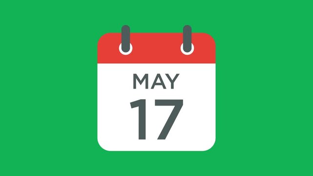 May 17 calendar icon vector