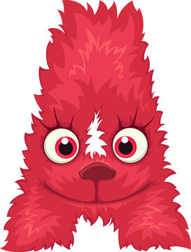 Alphabet letter A.  Font of cute monster