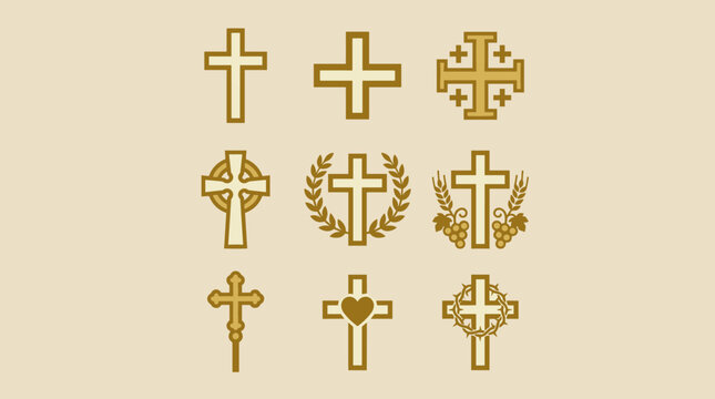 Collection of Christian Cross Symbols Corpus Christi Religious Icons and Sacred Art