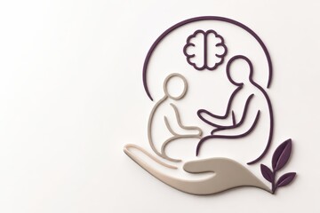 Fototapeta premium Business coaching and consulting support concept with people in hand holding brain icon for guidance strategy and problem solving
