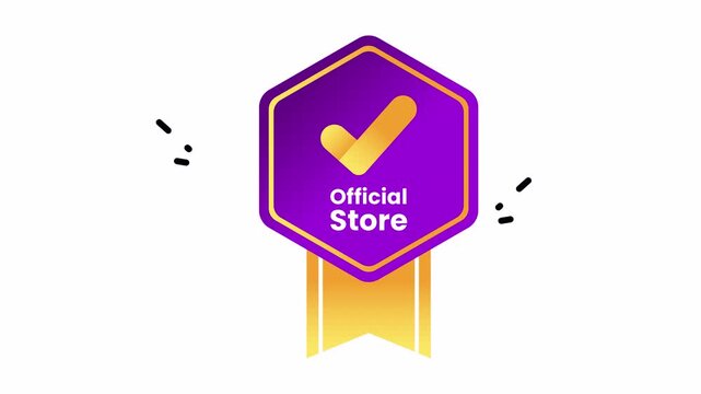Official store badge with a golden checkmark, perfect for use in ecommerce websites, online shops, and digital marketing materials.