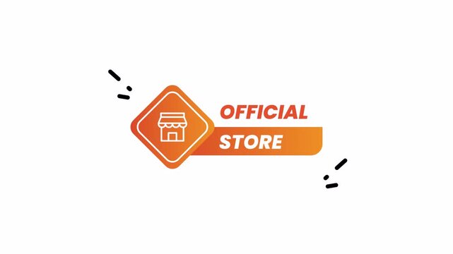 Official store logo with a shopping icon, perfect for branding purposes on retail stores, ecommerce websites, and shopping apps.