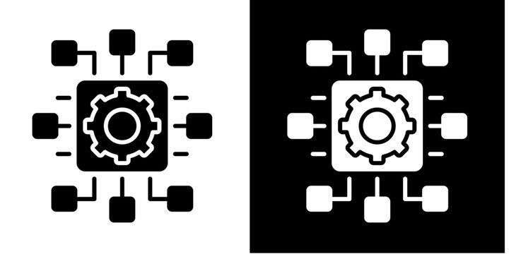Digital Transformation  Icon Set White Glyph Style Collection