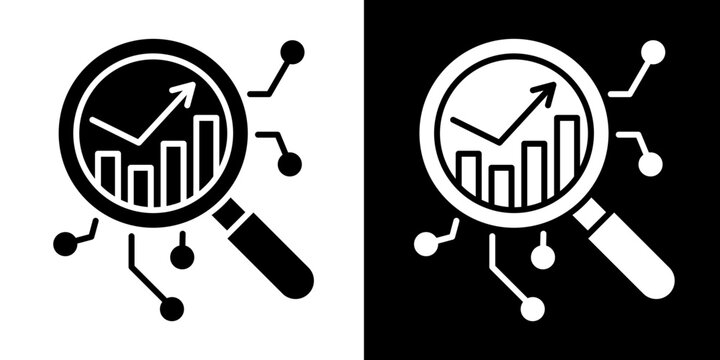 Ai-Powered Market Research  Icon Set White Glyph Style Collection
