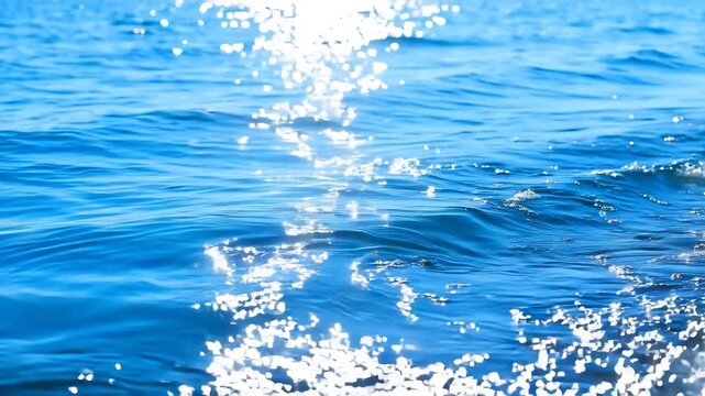 Blue ocean with shimmering waves