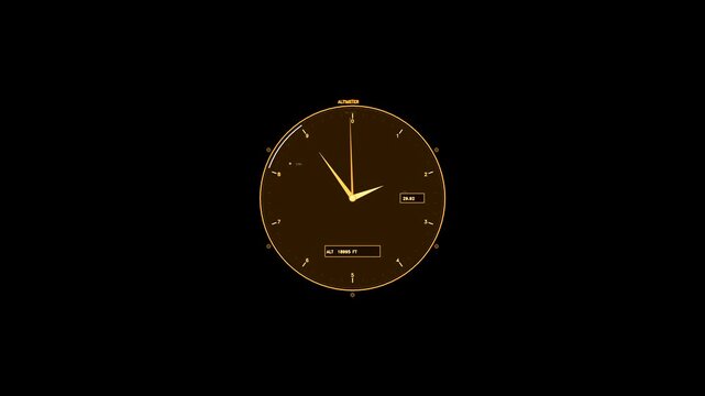 Amber Altimeter Gauge Animated Motion Background Loop