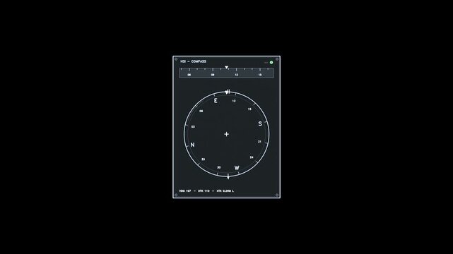 White HSI Compass Navigation HUD Motion Background Loop