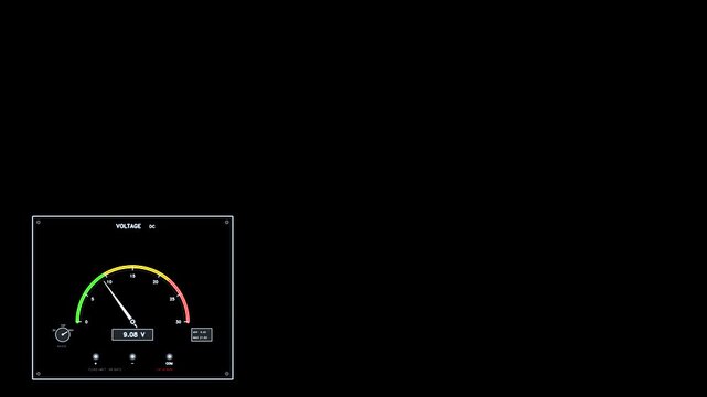 Digital Voltmeter Gauge UI Motion Background Loop