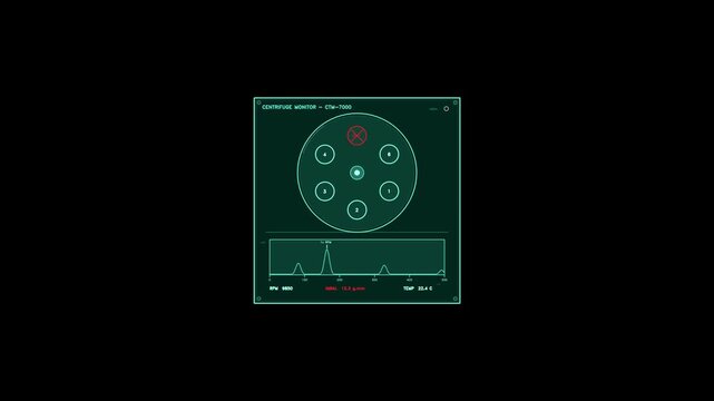 Cyan Centrifuge Monitor HUD Interface Motion Background