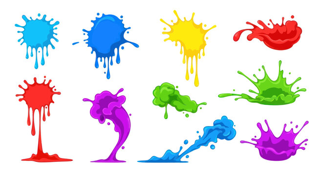 Colorful Paint Splatters and Splashes Collection