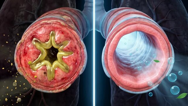 Inflamed Bronchial Tube Animation