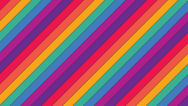 Retro Rainbow Background with Stripes. Striped Rainbow Wallpaper in Retro Style