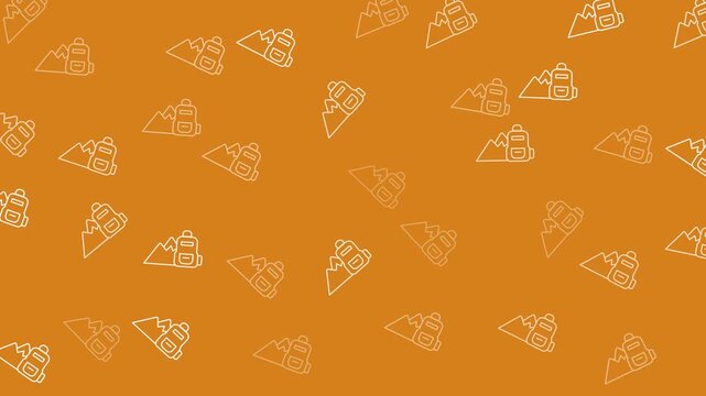 Many small outlined pyramids on an orange background, perfect for geometric designs, architecture concepts, and abstract patterns in graphic projects.