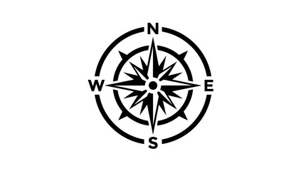 Obraz premium A detailed illustration of a compass with cardinal directions on a plain background