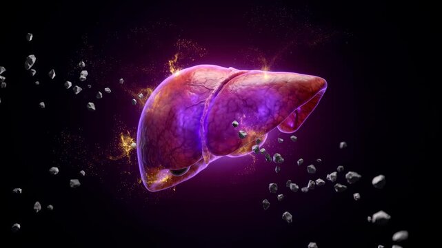 Animated Liver with Particles