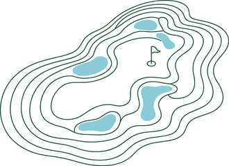 Golf Course Topographic Map Illustration topography © Simanta