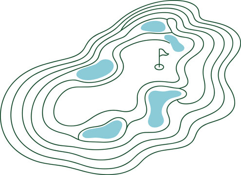 Golf Course Topographic Map Illustration topography