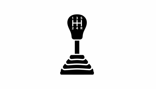 Manual gearshift icon, gear stick symbol, car transmission sign, automotive manual shift