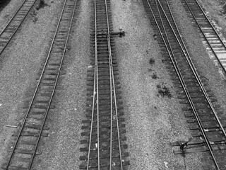 Fototapeta premium railway Tracks Black and White