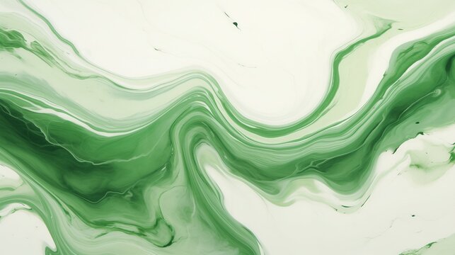 Abstract emerald green marble background with white fluid texture. Luxury liquid ink flow design for elegant backdrop, modern wallpaper, and creative art surface.
