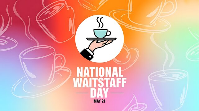 National waitstaff day celebration with hand serving coffee cup twenty one waitstaff national celebration