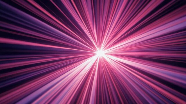 Radiant pink and purple light burst with dynamic rays and energetic glow creating abstract motion
