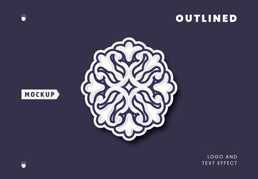 Outlined Logo And Text Effect Mockup