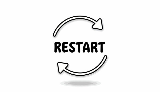 Restart, refresh, reload icon, circular arrow symbol, business concept vector