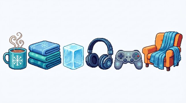 Cozy Winter Items and Gaming Accessories Collection winter